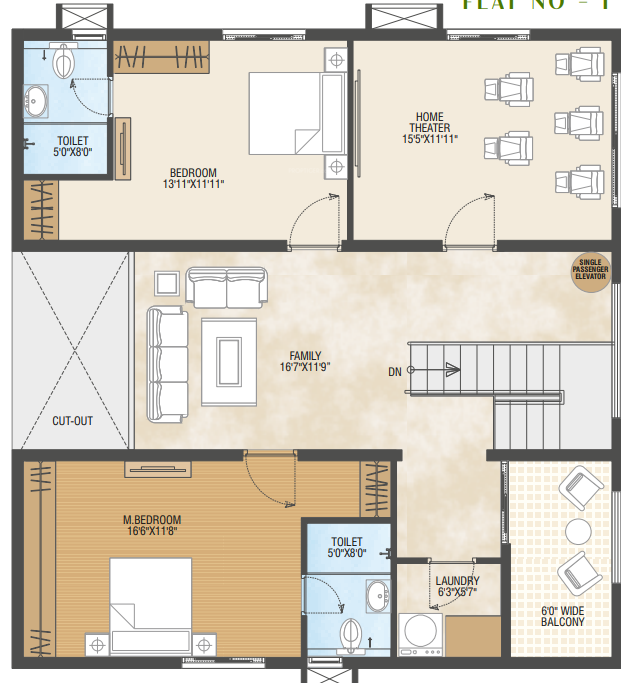  pragathi greenwoods Floor Plan Upper Level Duplex Plan