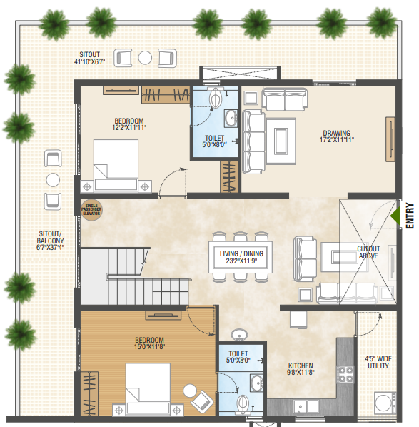  pragathi greenwoods Floor Plan Lower Level Duplex Plan