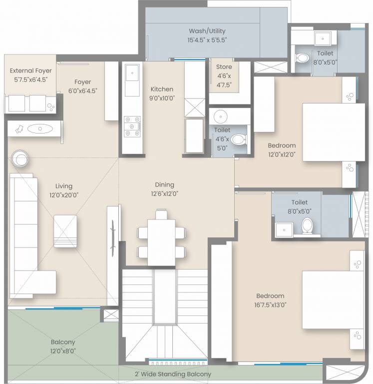  sky vista residency Floor Plan Lower Level Penthouse Plan