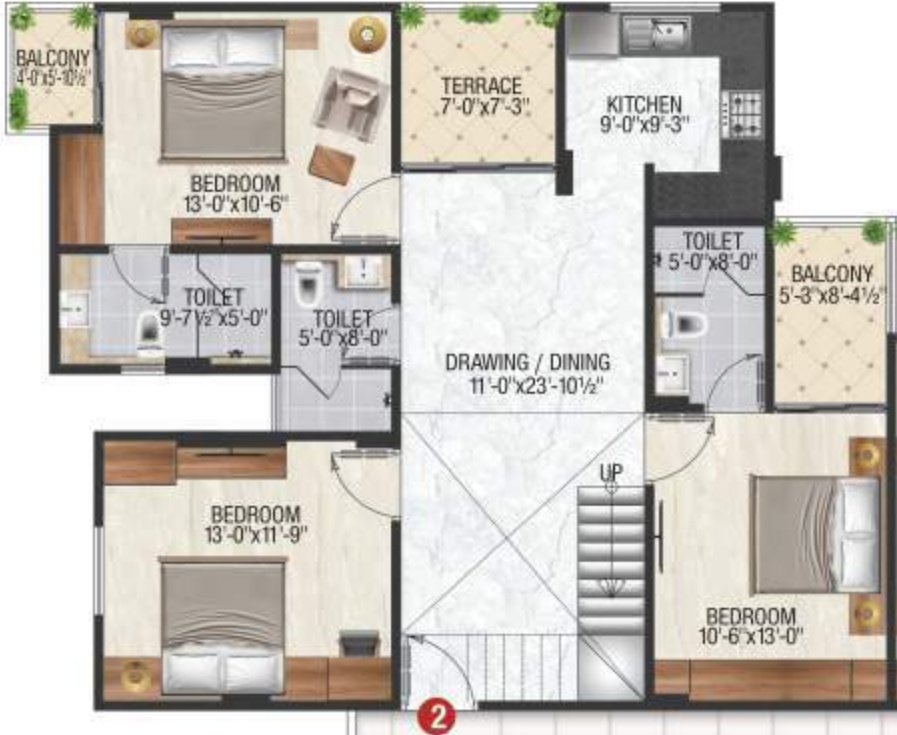  prime residency Floor Plan Lower Level Duplex Plan