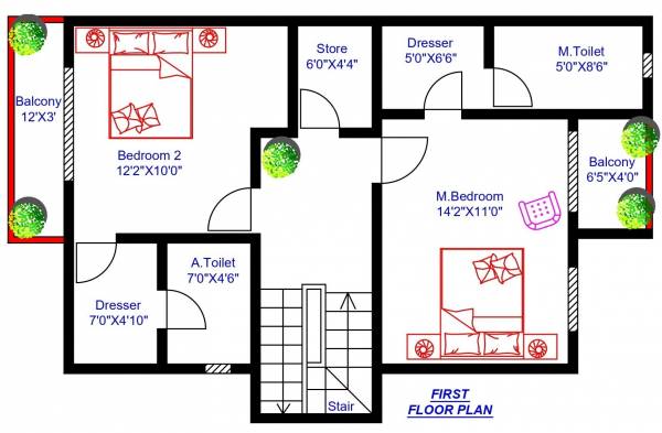 First Floor Plan villa Floor Plan First Floor Plan