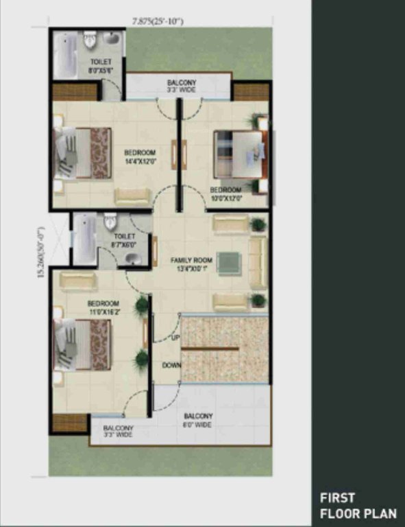 green villas 2 Floor Plan First Floor Plan