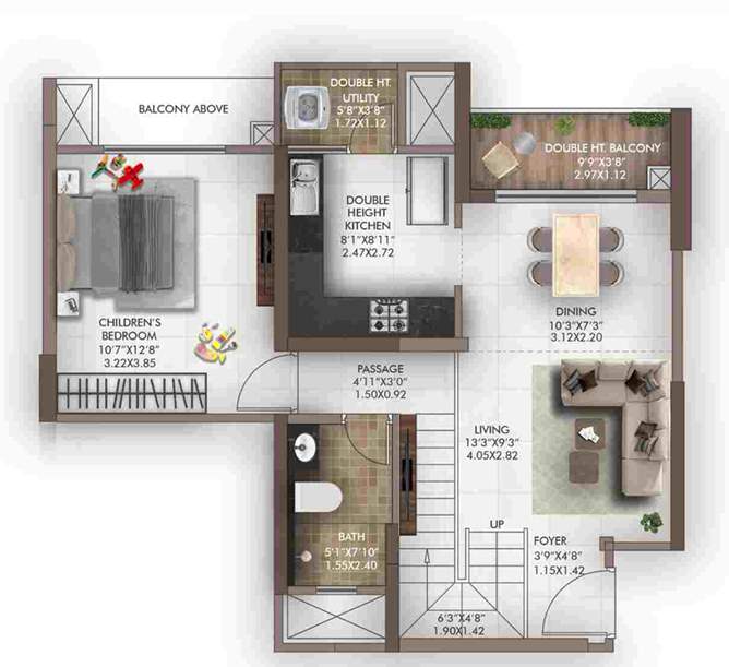 geras island of joy Floor Plan Lower Level Duplex Plan