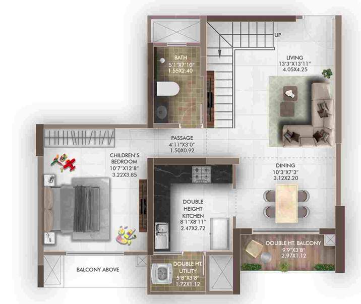geras island of joy Floor Plan Lower Level Duplex Plan