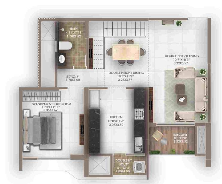 geras island of joy Floor Plan Lower Level Duplex Plan