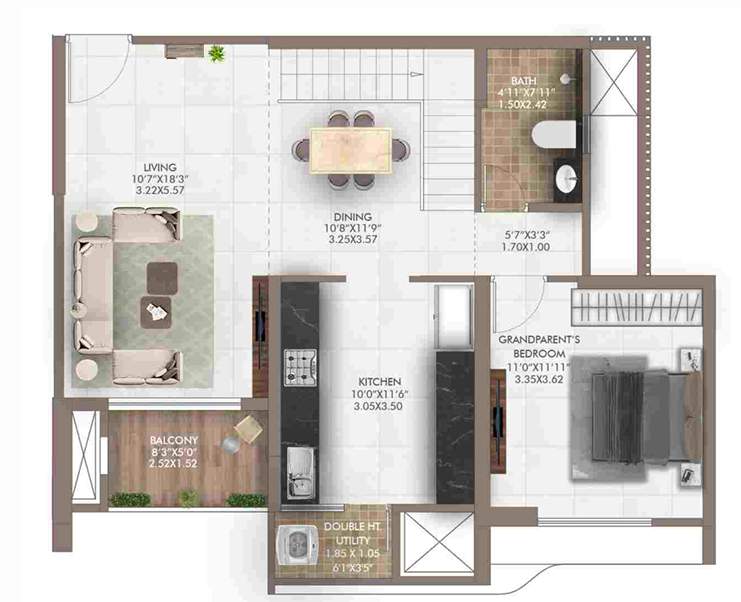 geras island of joy Floor Plan Lower Level Duplex Plan