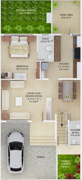  sdpl-greens-rowhouse-ii Floor Plan Ground Floor Plan