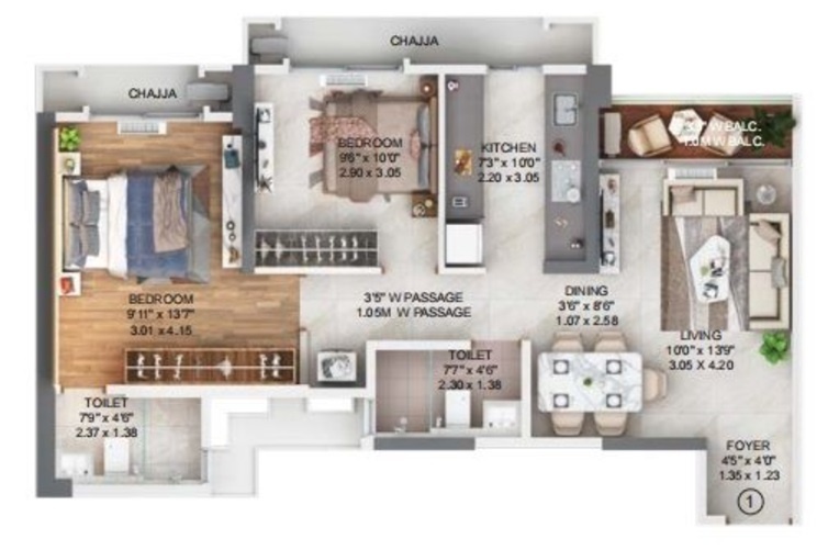 Floor Plan west county phase 6 dosti maple Floor Plan Floor Plan