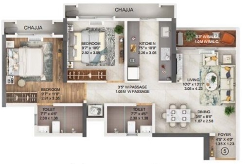Floor Plan west county phase 6 dosti maple Floor Plan Floor Plan