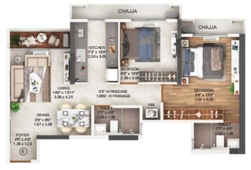 Floor Plan west county phase 6 dosti maple Floor Plan Floor Plan