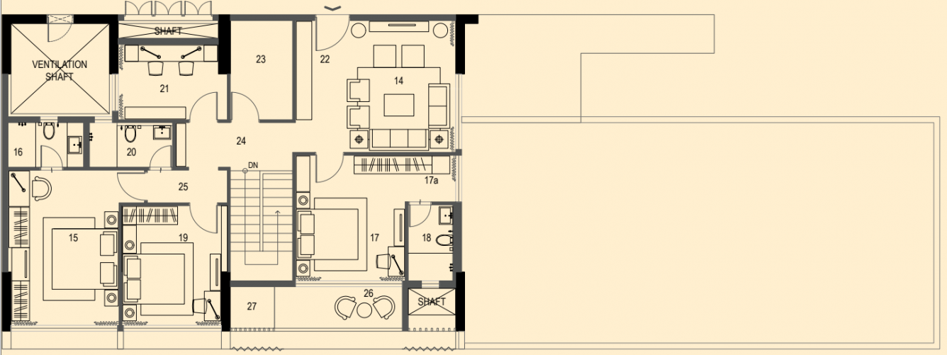 Upper Level Duplex Plan utalika luxury phase 5 panchami Floor Plan Upper Level Duplex Plan