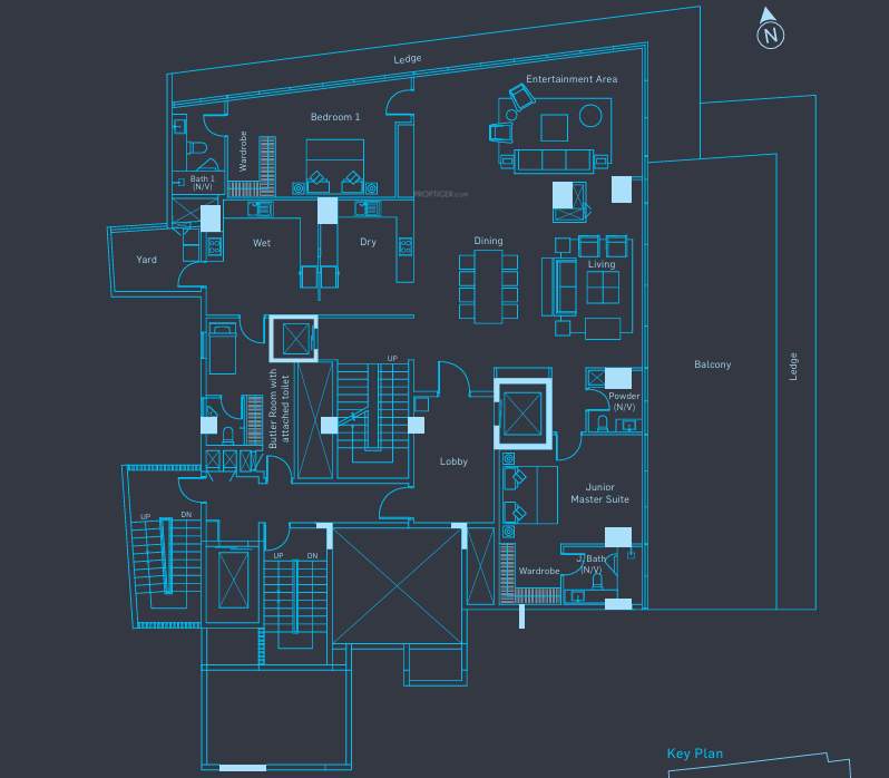  azure the oceanic Floor Plan Lower Level Duplex Plan