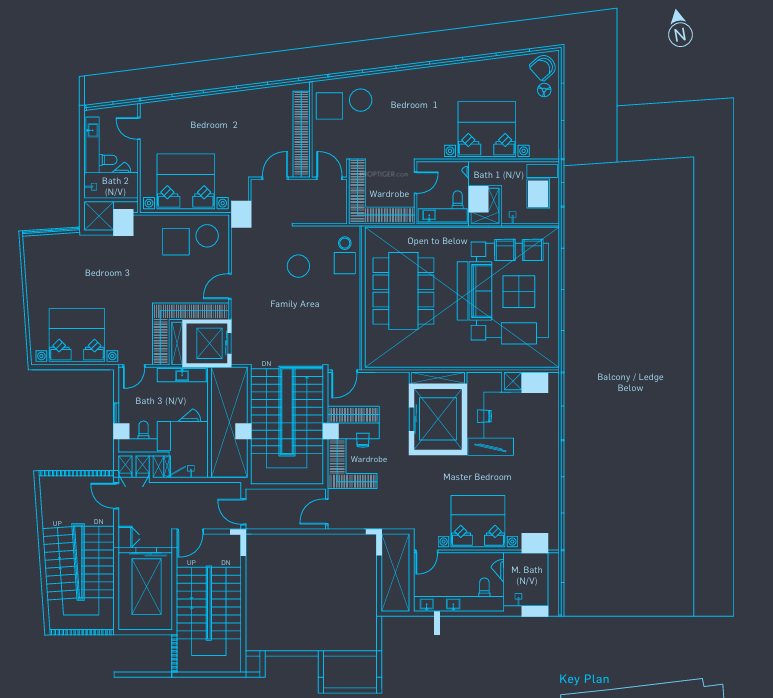  azure the oceanic Floor Plan Upper Level Duplex Plan