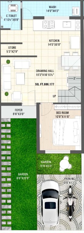  green 61 Floor Plan Ground Floor Plan