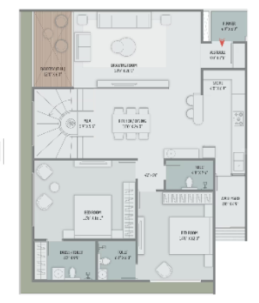  residency Floor Plan Lower Level Duplex Plan