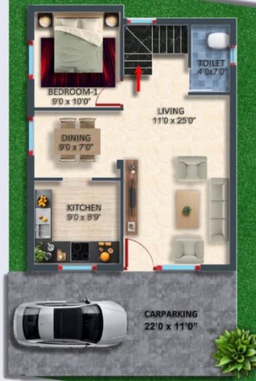  arm villa Floor Plan Ground Floor Plan