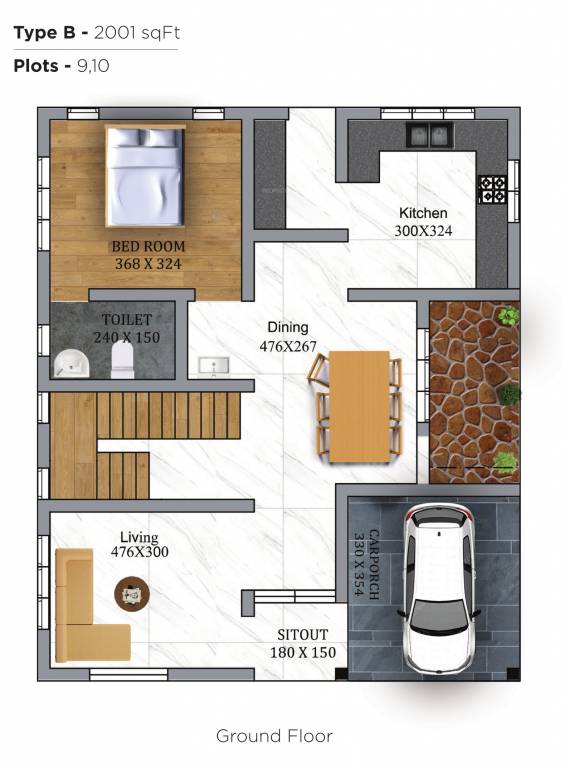 villas Floor Plan Ground Floor Plan