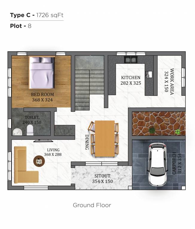 villas Floor Plan Ground Floor Plan