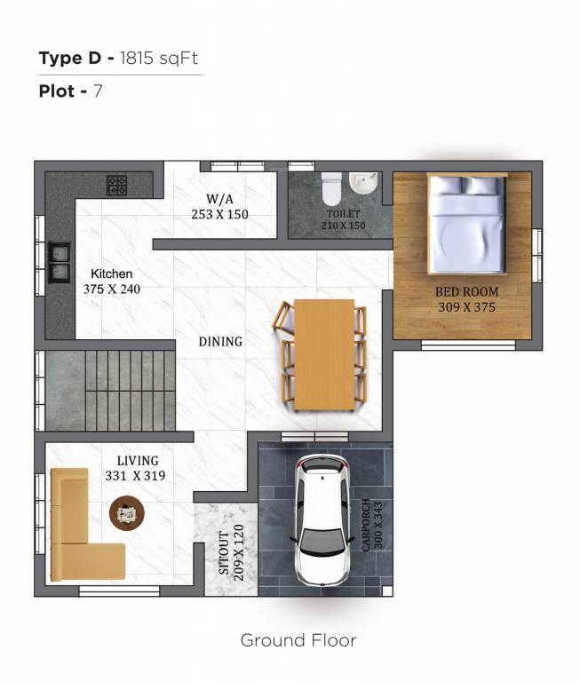 villas Floor Plan Ground Floor Plan