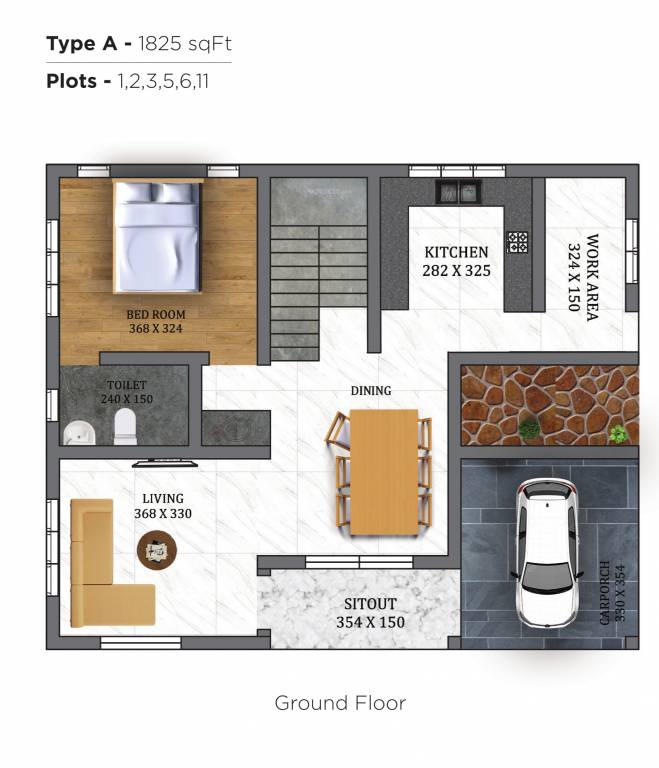 villas Floor Plan Ground Floor Plan