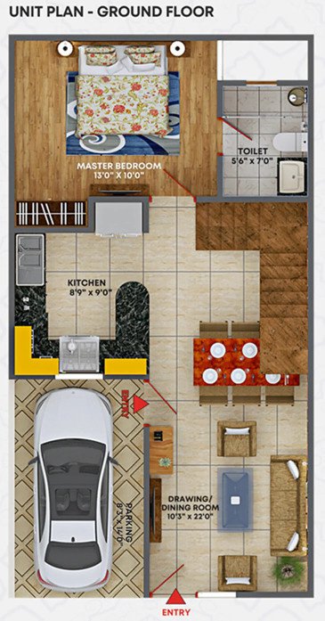 pride villa Floor Plan Ground Floor Plan