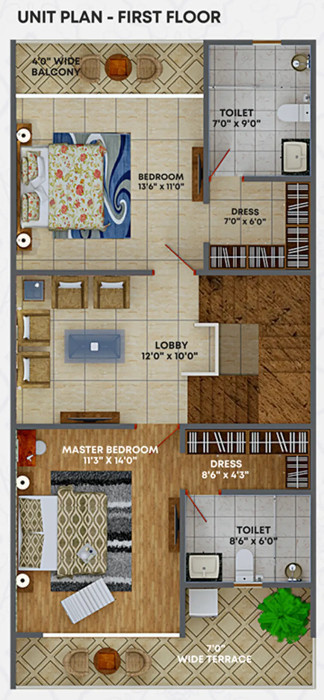 First Floor Plan pride villa Floor Plan First Floor Plan