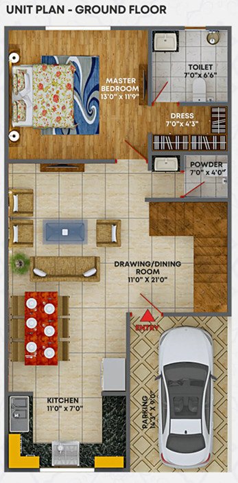 pride villa Floor Plan Ground Floor Plan