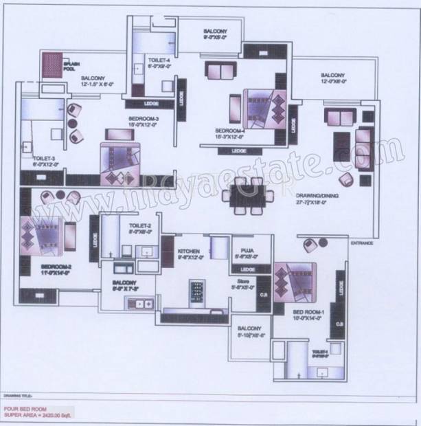 Maya Garden3 EXT (4BHK+4T (2,420 sq ft) 2420 sq ft)