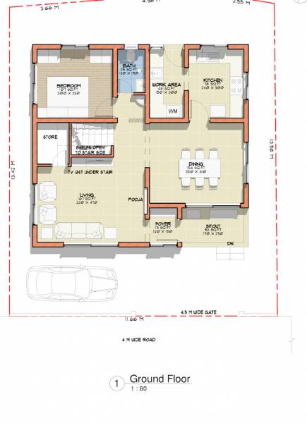  ample-villas Floor Plan Ground Floor Plan