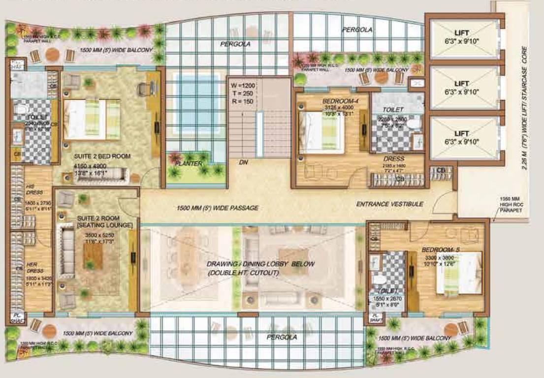 Upper Level Penthouse Plan aspire silicon city Floor Plan Upper Level Penthouse Plan