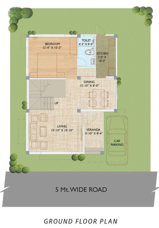  aryan e villas Floor Plan Ground Floor Plan