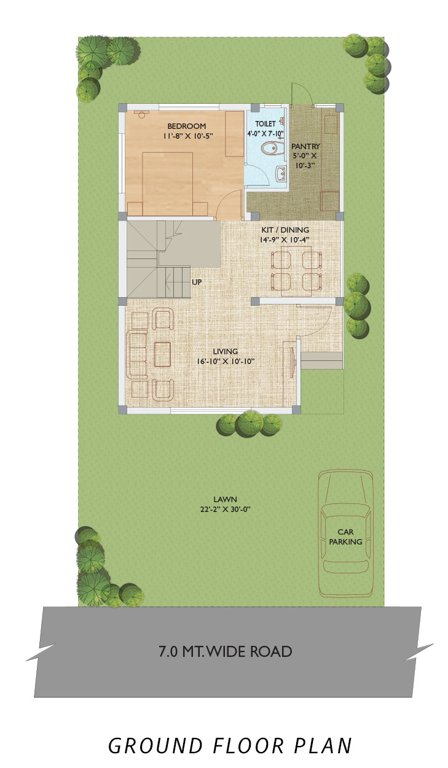  aryan e villas Floor Plan Ground Floor Plan