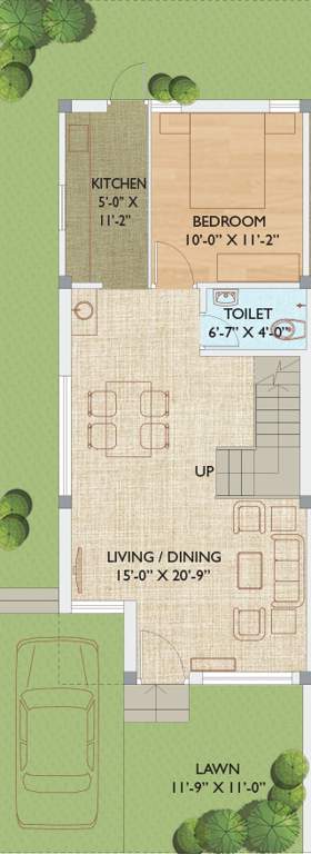  aryan e villas Floor Plan Ground Floor Plan