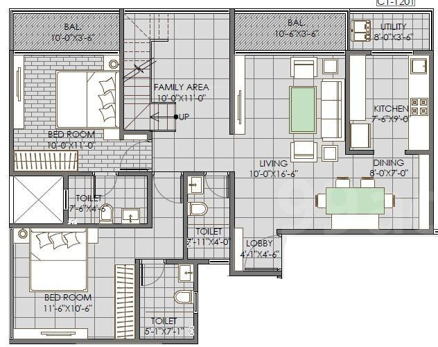 newtown ph 3 c bldg Floor Plan Lower Level Duplex Plan
