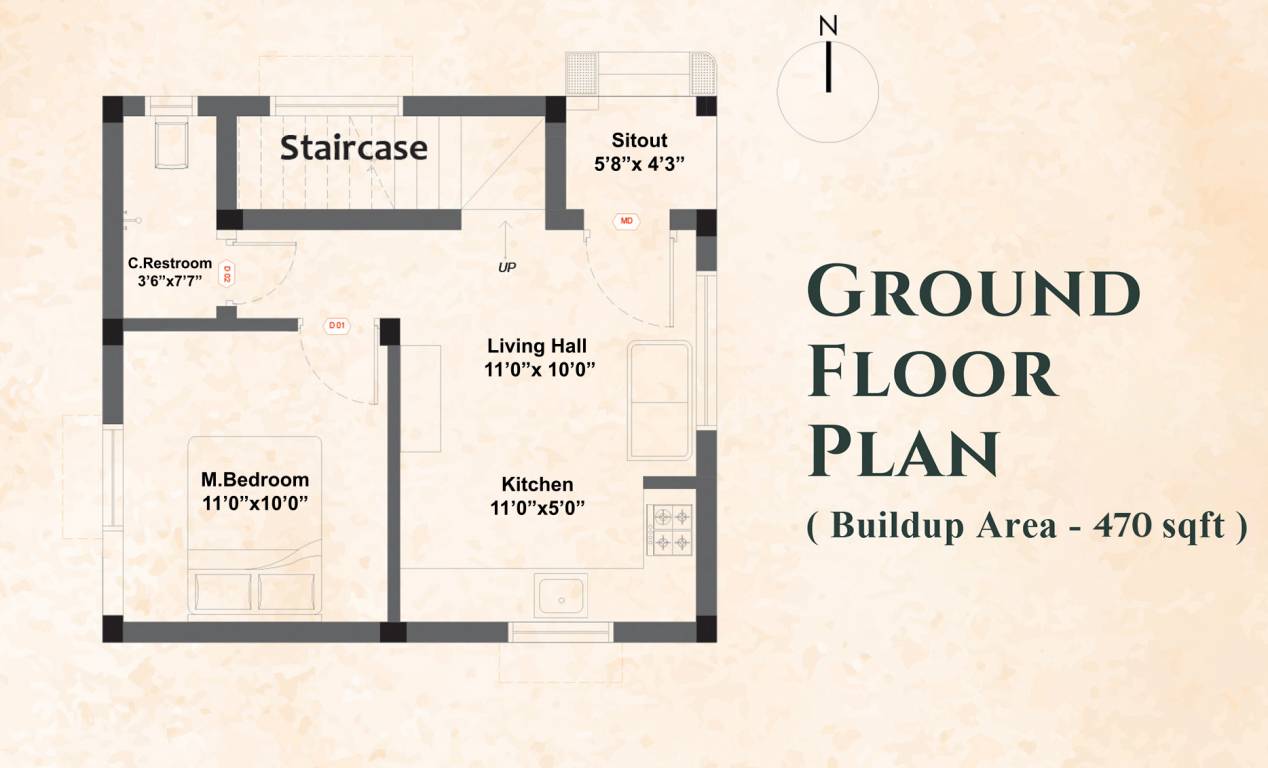  dubai courtyard Floor Plan Ground Floor Plan