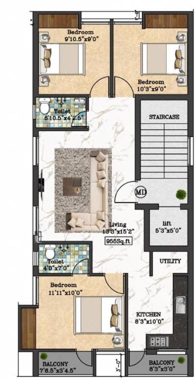 Floor Plan sai meena flats Floor Plan Floor Plan