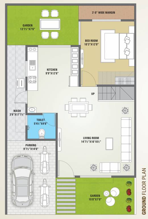 green nest bungalows Floor Plan Ground Floor Plan