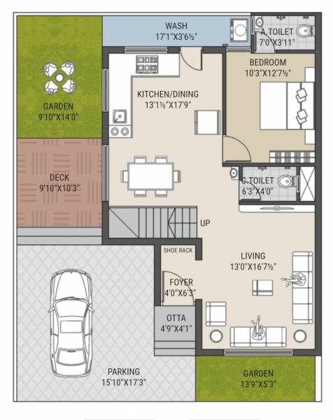  keshav-kunj-bungalows Floor Plan Ground Floor Plan
