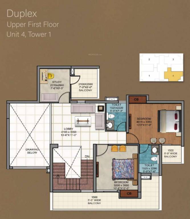 Upper Level Duplex Plan aigin royal phase 4 Floor Plan Upper Level Duplex Plan