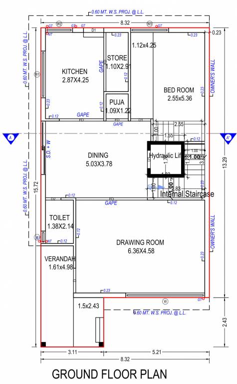  vrundavan villa Floor Plan Ground Floor Plan