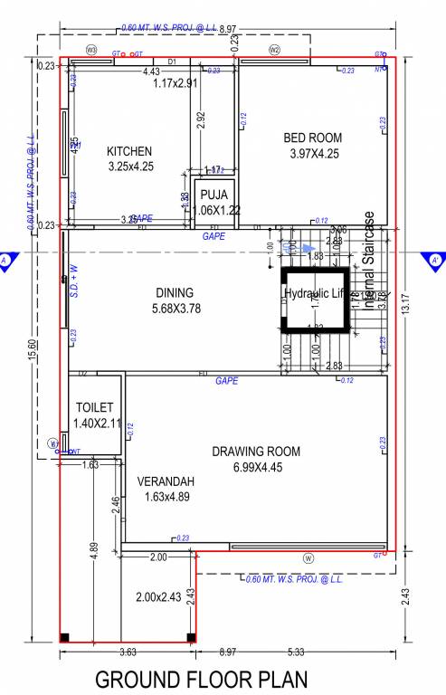  vrundavan villa Floor Plan Ground Floor Plan