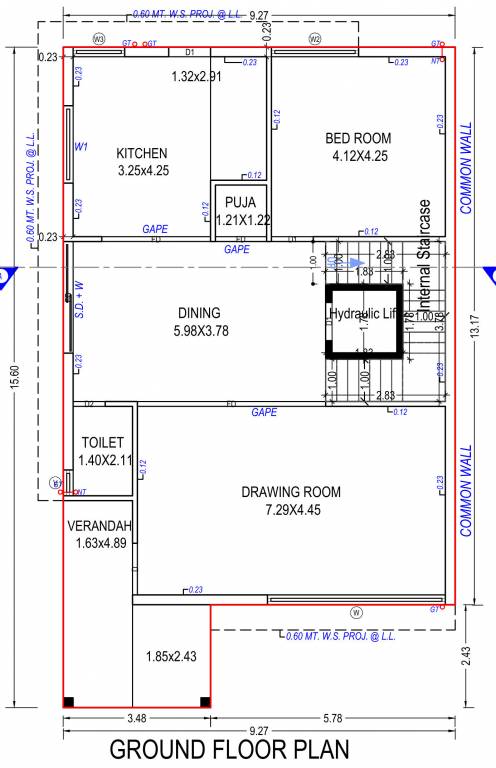  vrundavan villa Floor Plan Ground Floor Plan
