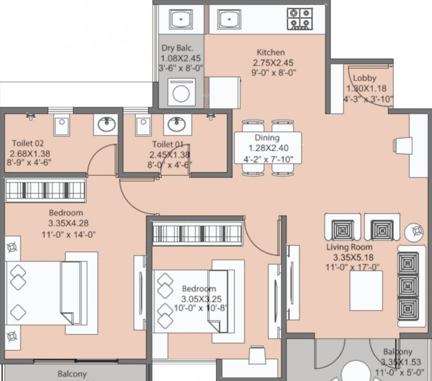 Floor Plan kohinoor viva pixel Floor Plan Floor Plan