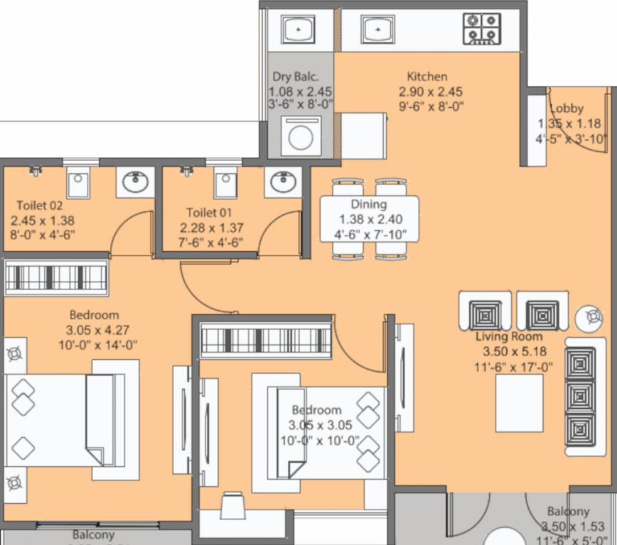 Floor Plan kohinoor viva pixel Floor Plan Floor Plan