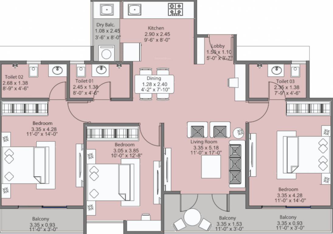 Floor Plan kohinoor viva pixel Floor Plan Floor Plan