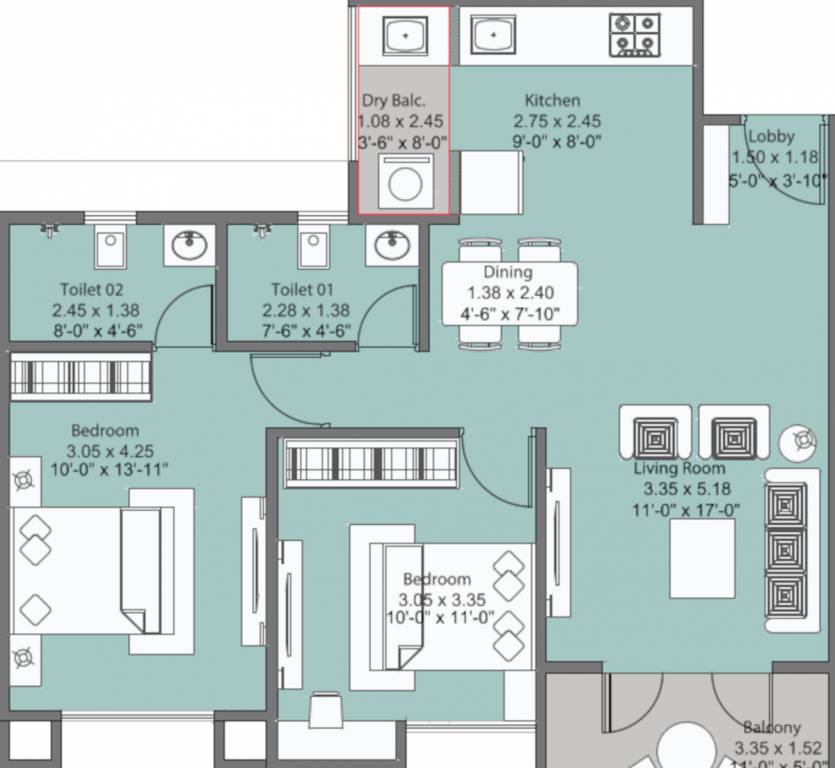Floor Plan kohinoor viva pixel Floor Plan Floor Plan