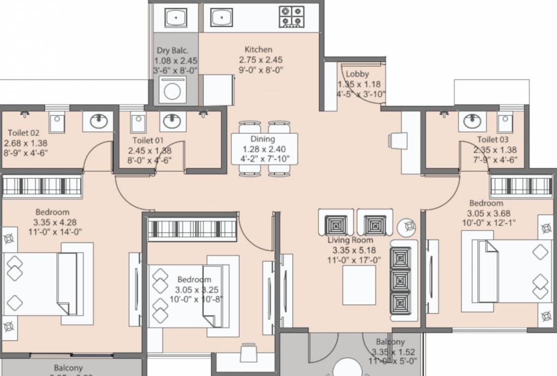Floor Plan kohinoor viva pixel Floor Plan Floor Plan