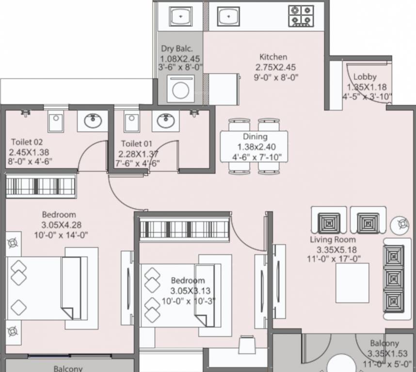 Floor Plan kohinoor viva pixel Floor Plan Floor Plan