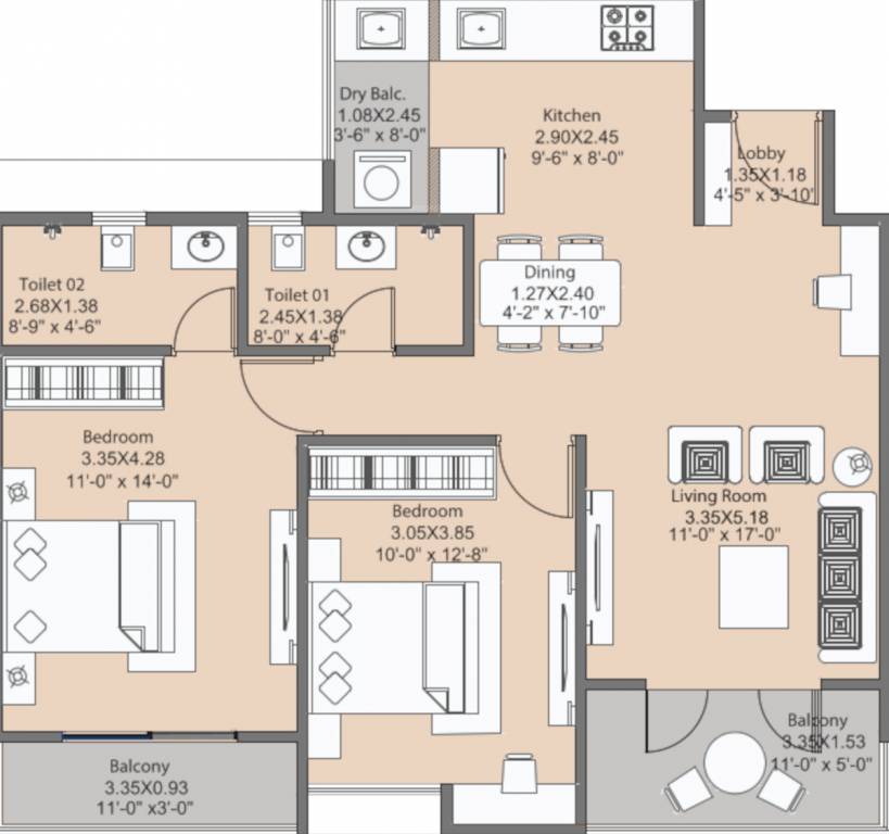 Floor Plan kohinoor viva pixel Floor Plan Floor Plan