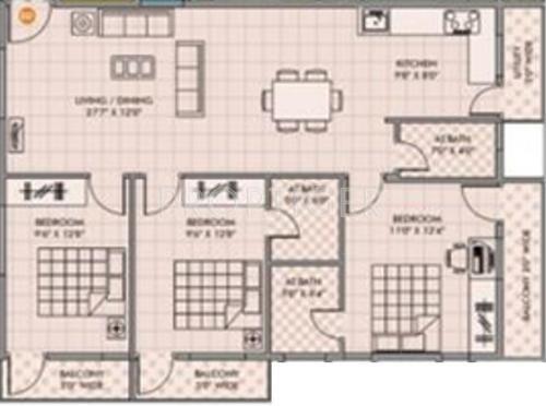 Passion Paradise (3BHK+3T (1,350 sq ft) 1350 sq ft)